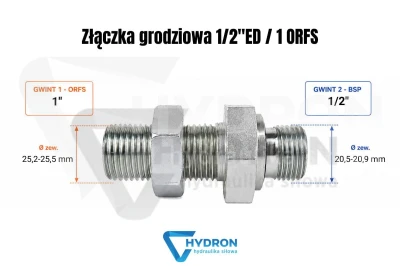 Złączka grodziowa 1/2"ED / 1 ORFS