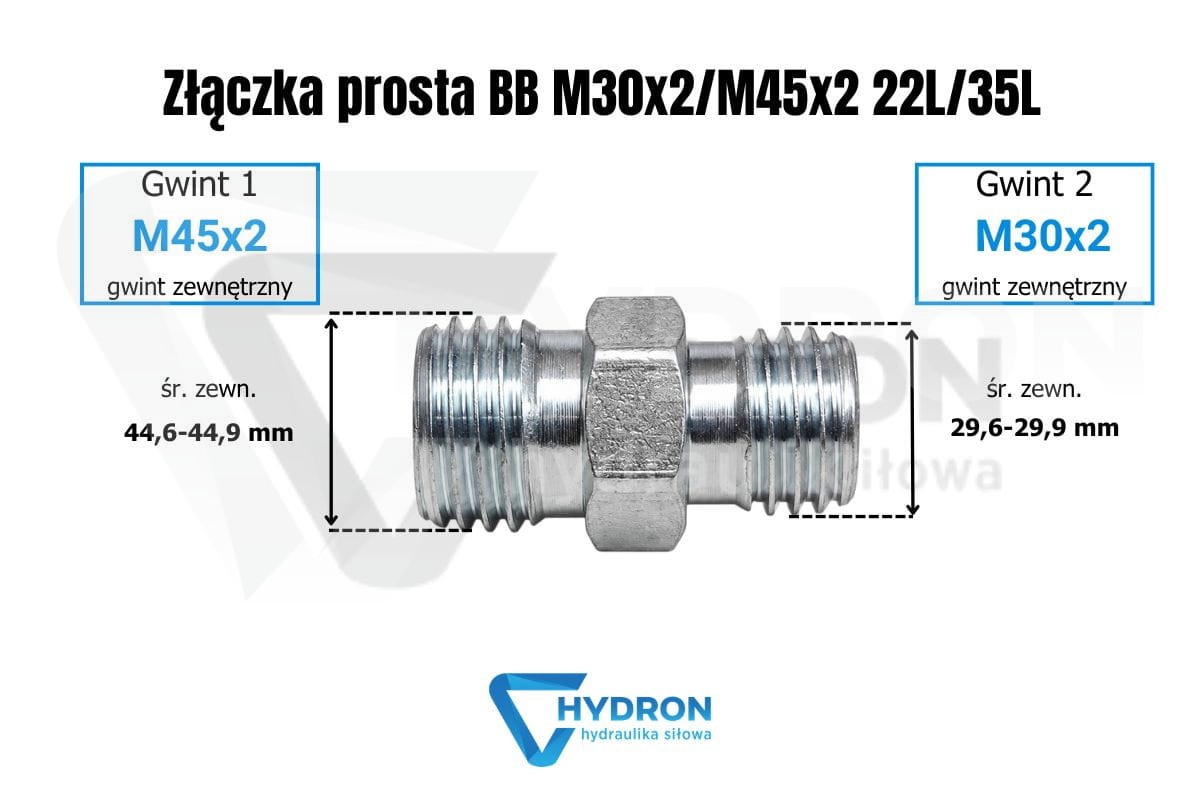 Złączka prosta BB M30x2-M45x2 22L-35l