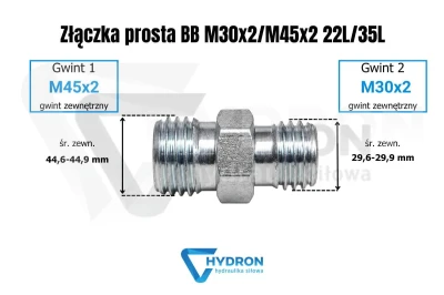 Złączka prosta BB M30x2-M45x2 22L-35l