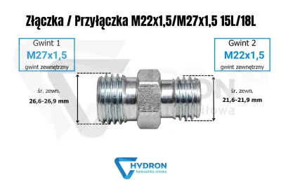 Złączka Przyłączka M22x1-5-M27x1 5 15L-18L