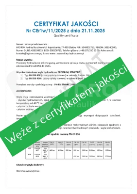 Wąż hydrauliczny Premium 4SH DN25 (1") 380bar