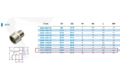 Złączka redukcyjna pneumatyczna 3/8 GW-1/2 GZ