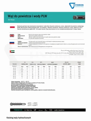 Wąż do powietrza i wody DN25 2MPa (20bar) PLW 1" rolka 50mb
