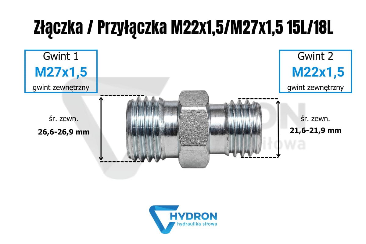 Złączka Przyłączka M22x1-5-M27x1 5 15L-18L
