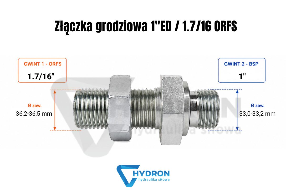 Złączka grodziowa 1 ED - 1 7-16 ORFS