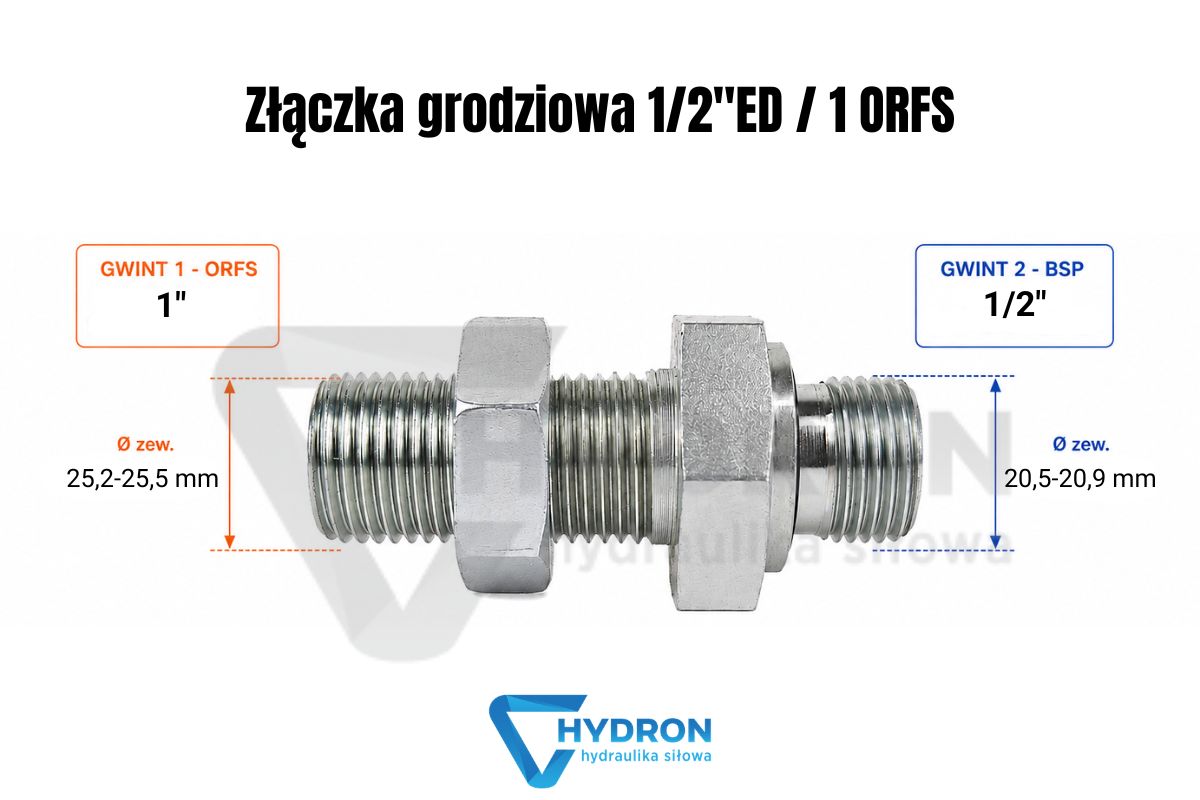 Złączka grodziowa 1-2-ED - 1 ORFS