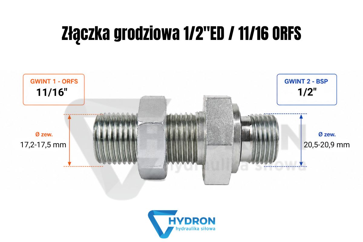 Złączka grodziowa 1-2-ED - 11-16 ORFS