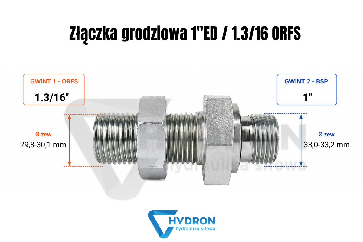 Złączka grodziowa 1-ED - 1-3-16 ORFS