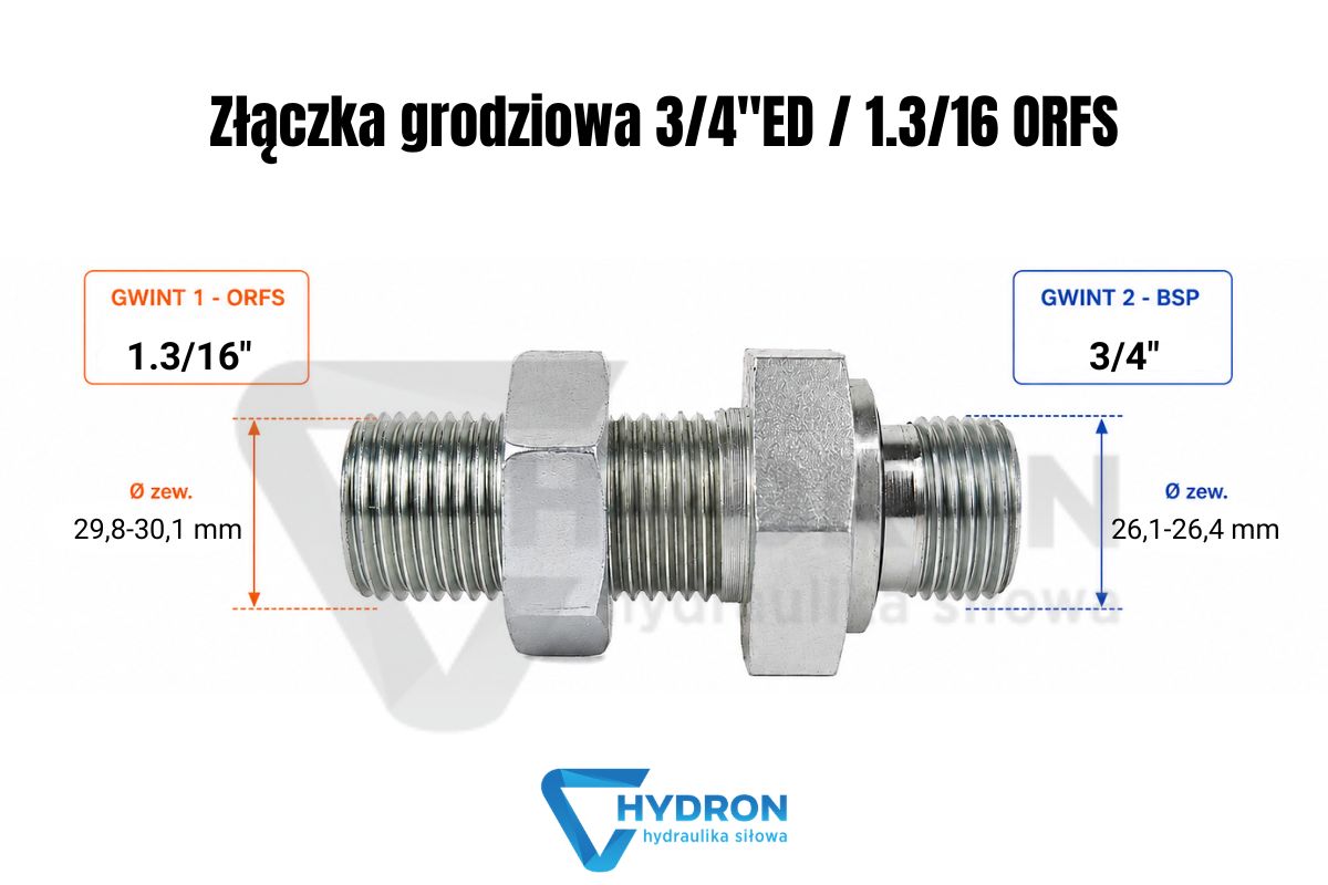 Złączka grodziowa 3-4 ED - 1-3-16 ORFS