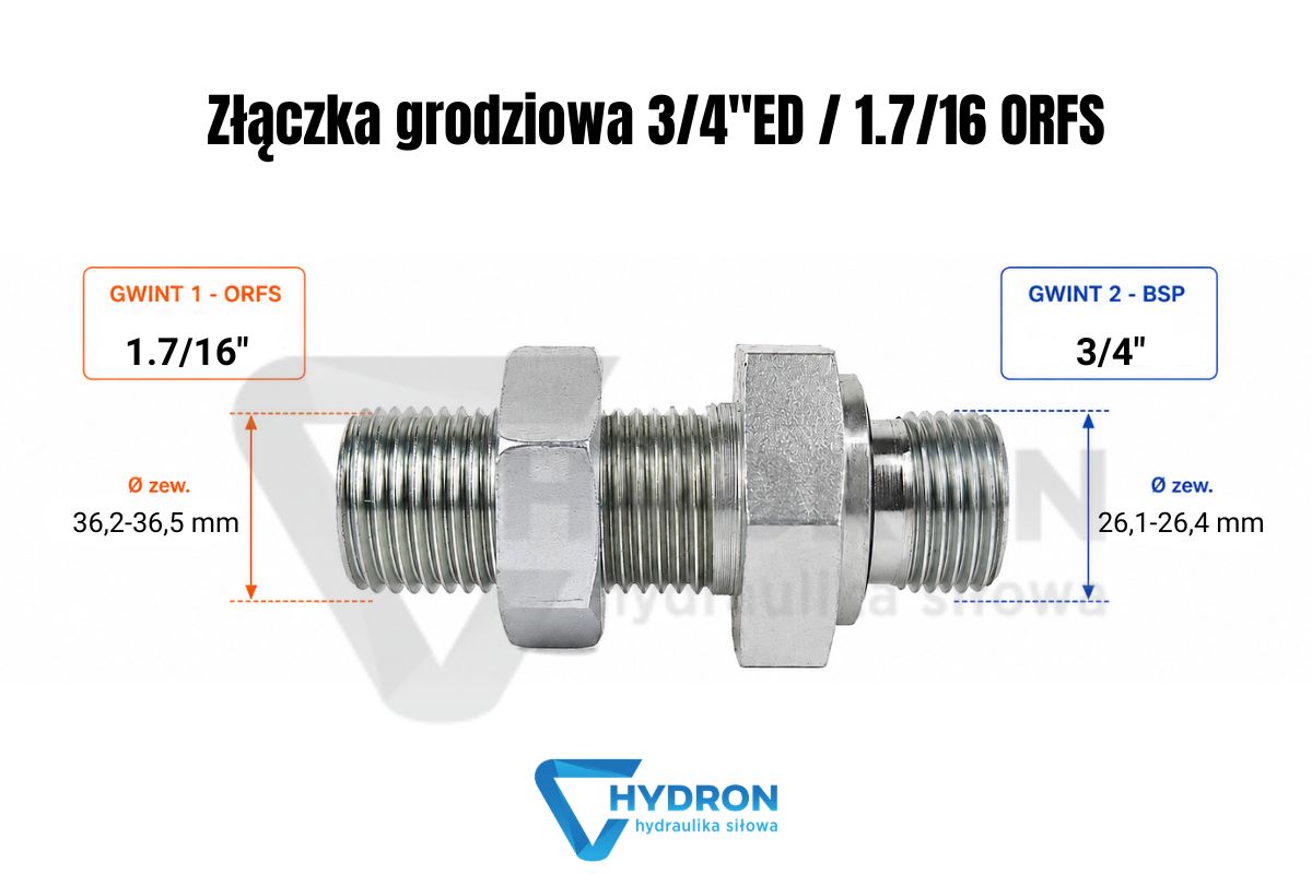 Złączka grodziowa 3-4-ED - 1-7-16 ORFS