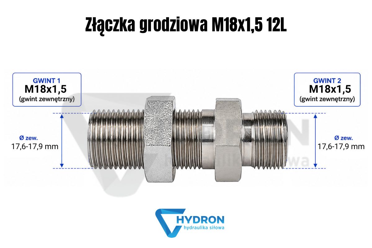 Złączka grodziowa M18-1-5 12L