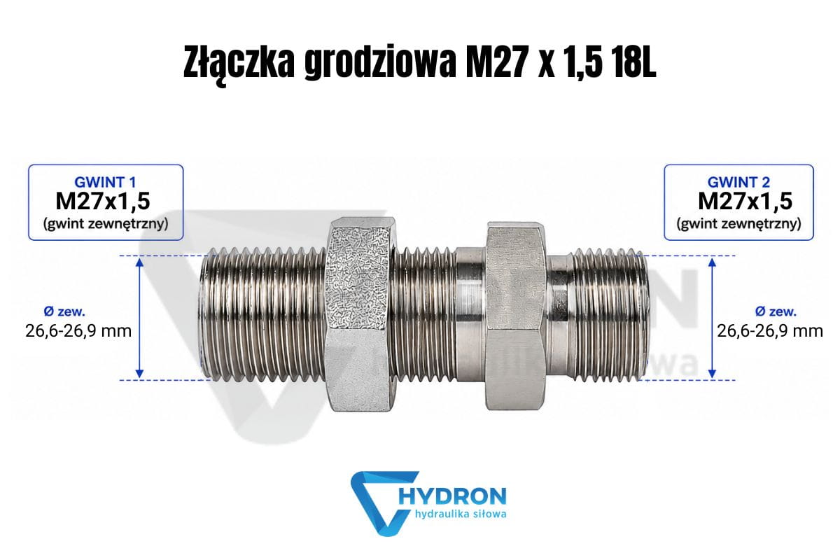 Złączka grodziowa M27 x 1-5 18L