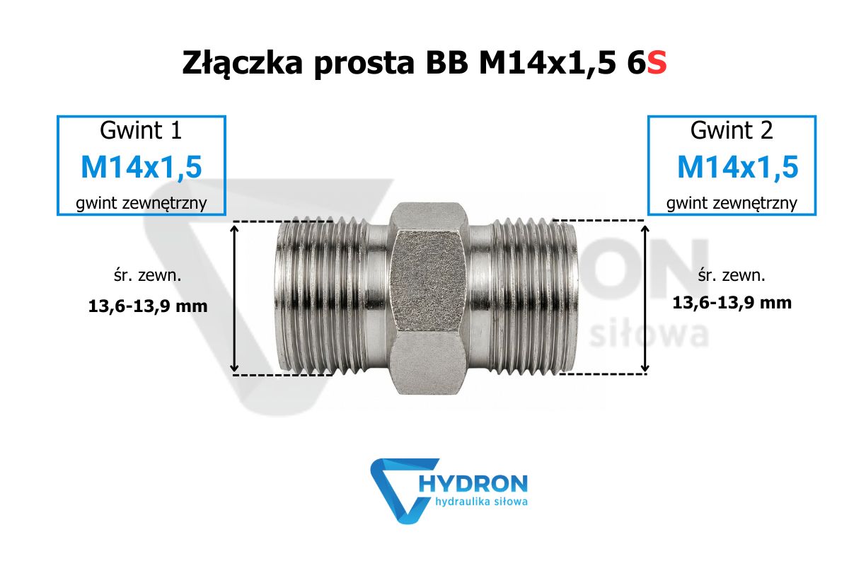 Złączka prosta BB M14x1-5 6S