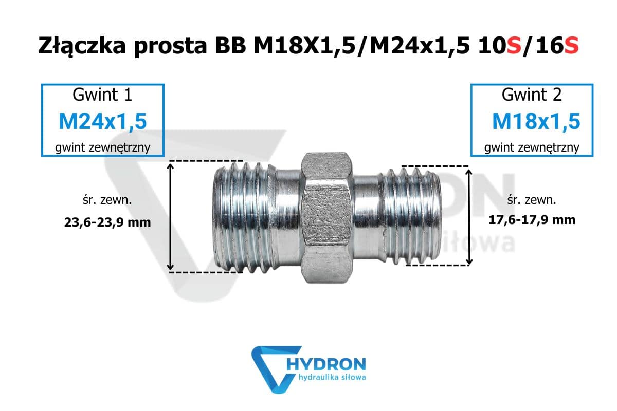 Złączka prosta BB M18X1-5-M24x1-5 10S-16S