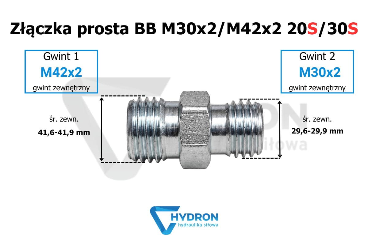Złączka prosta BB M30x2-M42x2 20S-30S